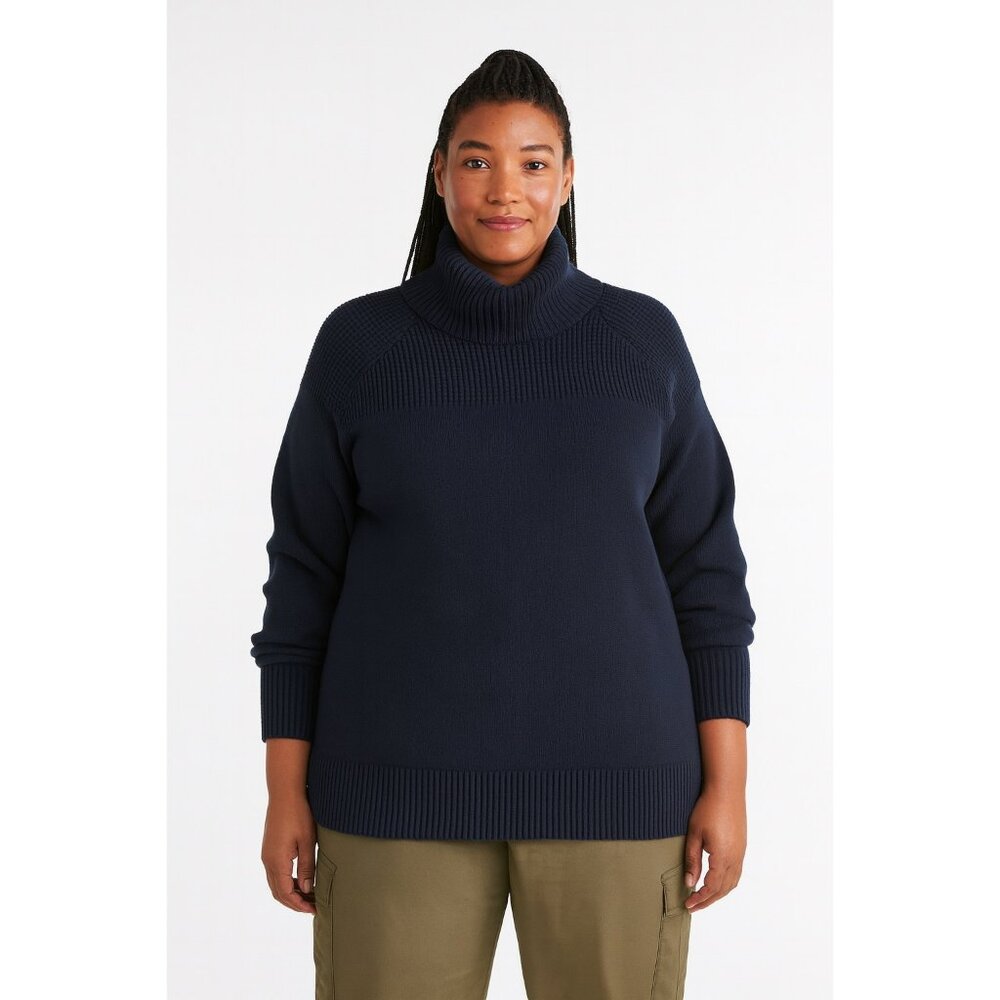 L.L. Bean All Day Sweater Turtleneck Women’s Plus 3X Navy NWT